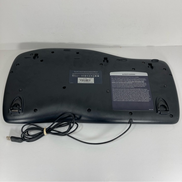 Microsoft Natural Ergonomic USB Wired Keyboard 4000 V1.0 Black KU-0462 TESTED - Picture 9 of 11